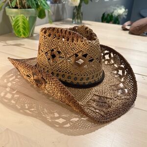 Woven Straw Cowgirl Hat